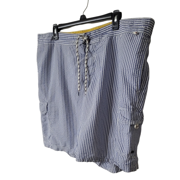 Lands' End Cargo Swim Shorts Blue and White Pinstripe Size XL - Picture 3 of 6